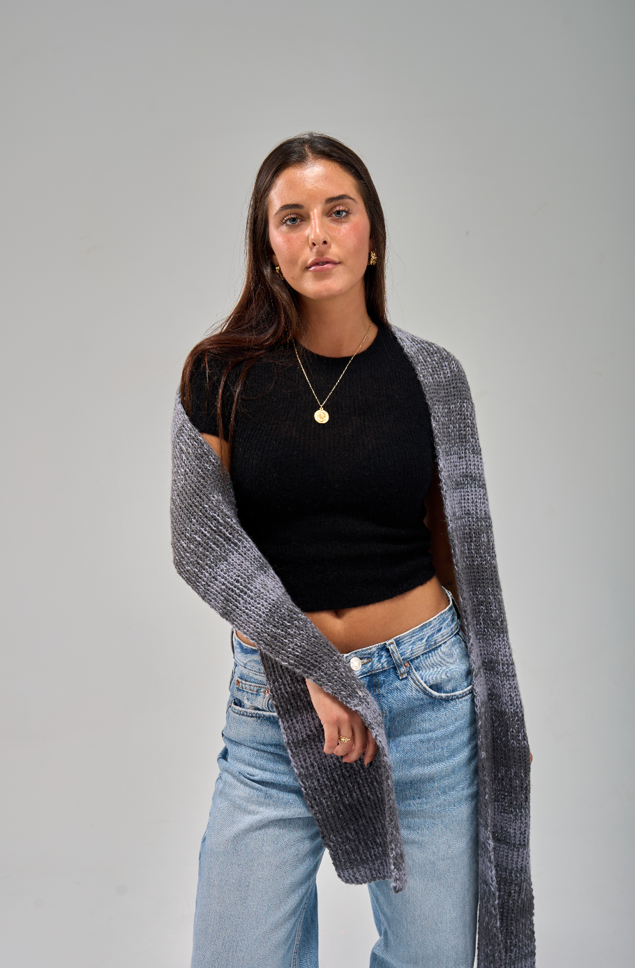 Bufanda Degradada gris oscuro