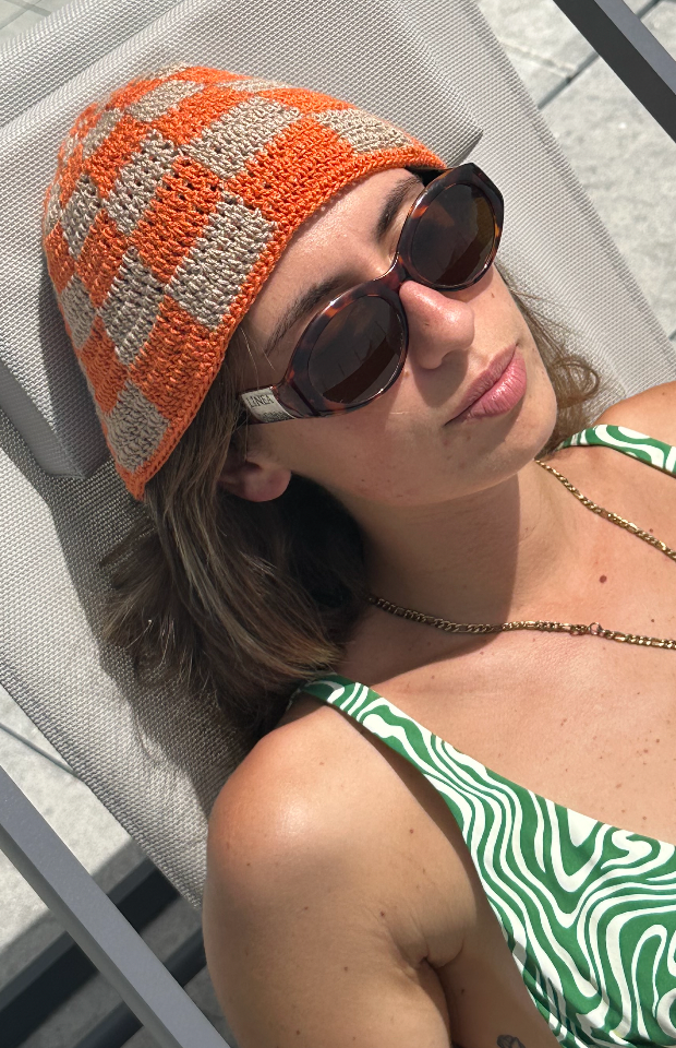 Gorro Cuadrados Naranja