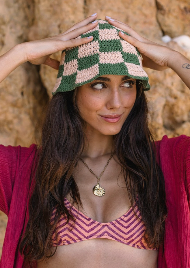 Gorro de Cuadrados Verde