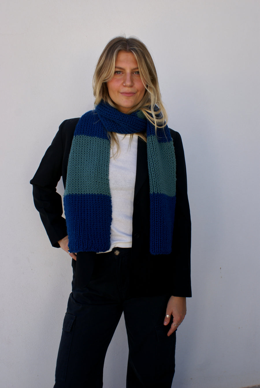 Bufanda School azul y verde