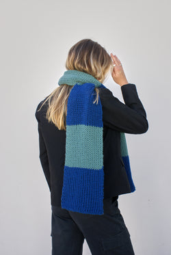 Bufanda School azul y verde