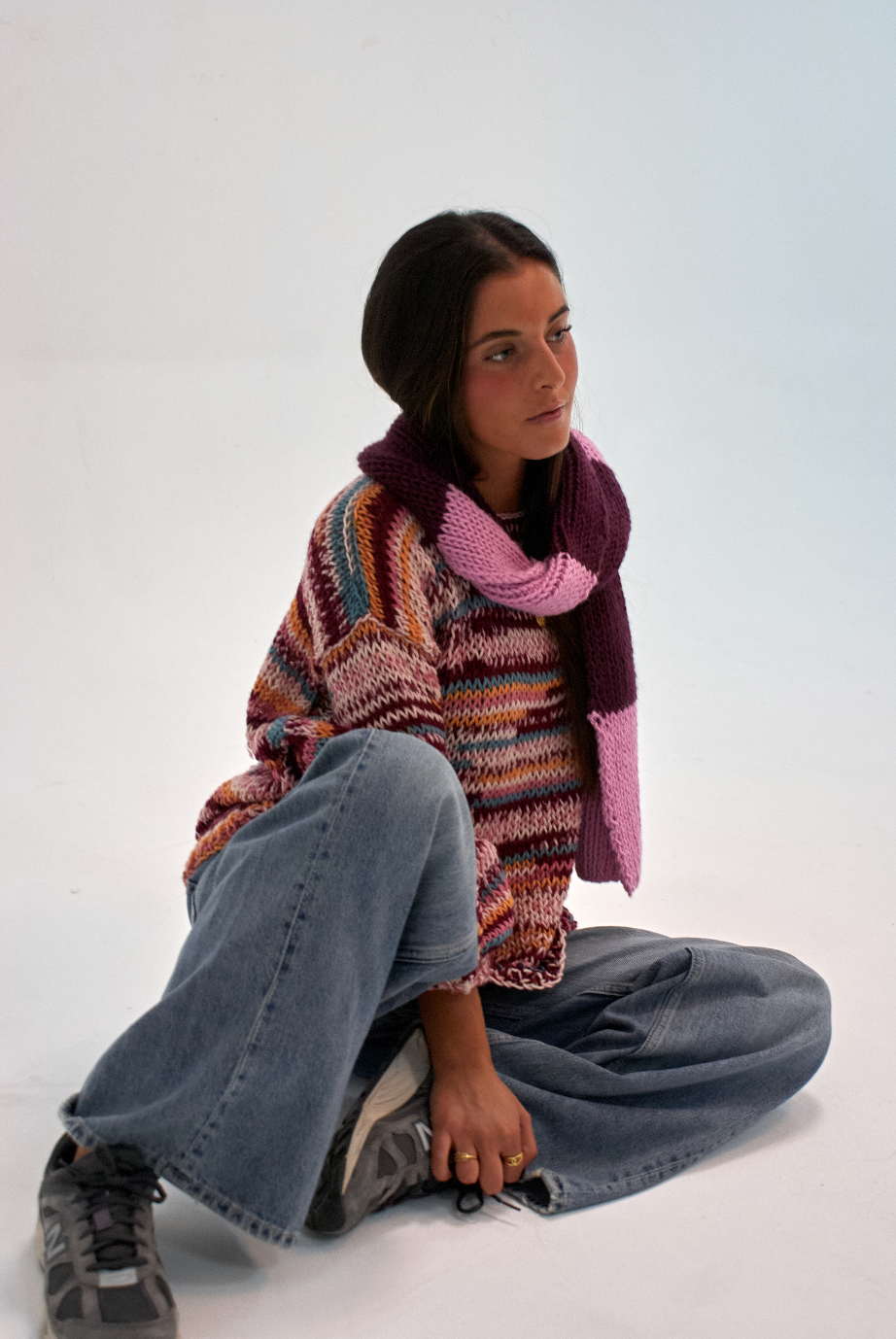 Bufanda School rosa y granate