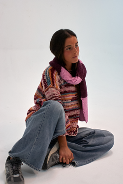 Bufanda School rosa y granate